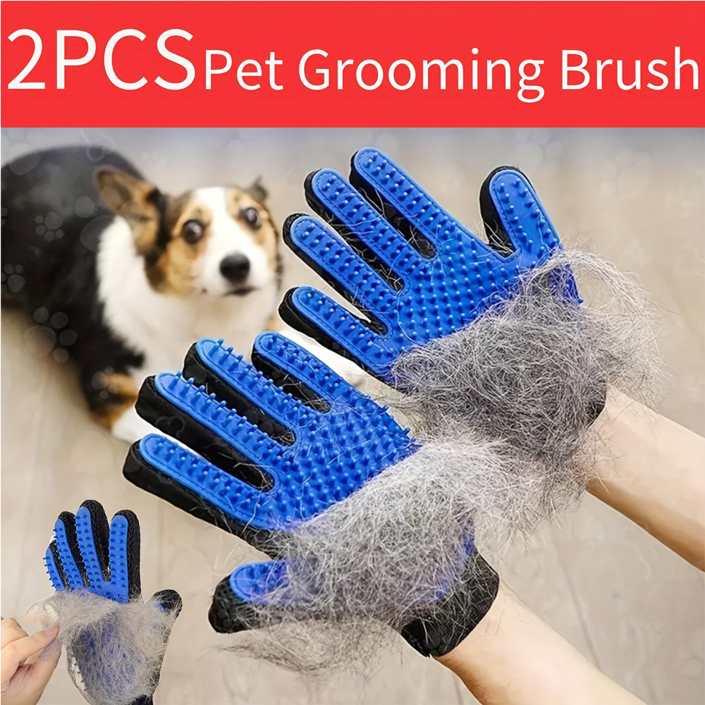 Furluxe™ 1 Pair Pet Grooming Cat Dog Rabbits Horse Gloves Pet Brush Glove Premium De-Shedding Glove