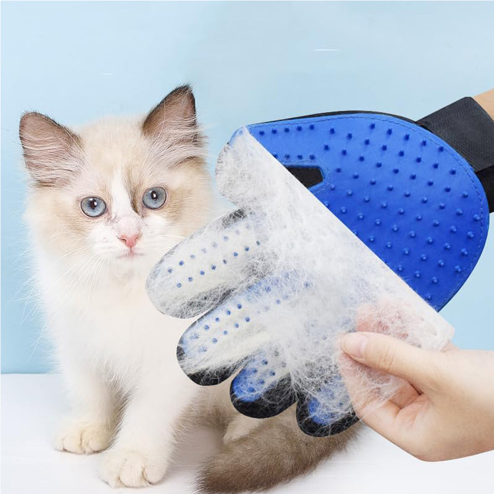 Furluxe™ 1 Pair Pet Grooming Cat Dog Rabbits Horse Gloves Pet Brush Glove Premium De-Shedding Glove